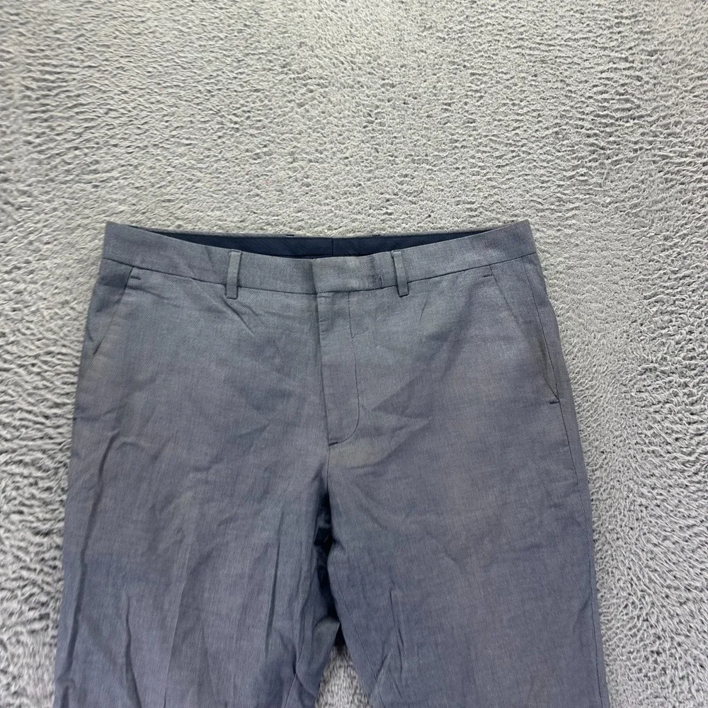 Express Pant Men 34x28 Gray Cotton Dress Straight Business Career Preppy Stretch